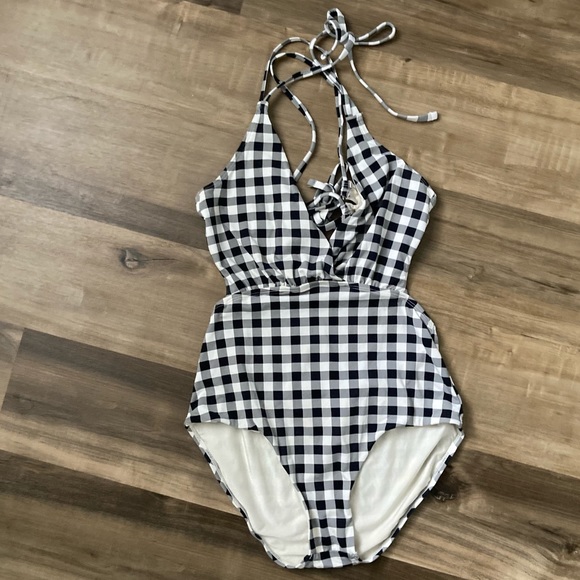 [Sunn Lab Swim] Gingham Monokini Swimsuit Small - Picture 2 of 9